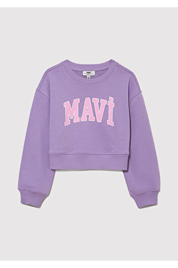 Mavi Λογότυπο εμπριμέ Crop Purple Sweatshirt 7S10097-86954