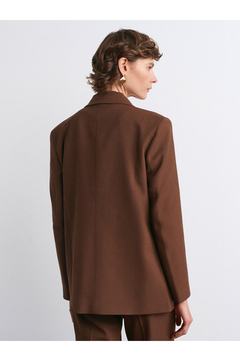 Dilvin 60767 Blazer Jacket-Καφέ