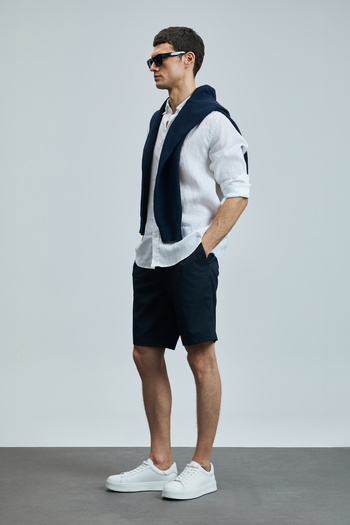 Lufian Cosmo Sports Men's Chino Shorts Slim Fit Navy Blue