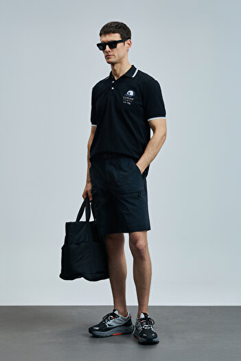Lufian Sandor Smart Men's Polo T-Shirt Black