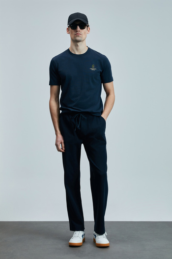 Lufian Olivia Modern Graphic T-Shirt Navy Blue