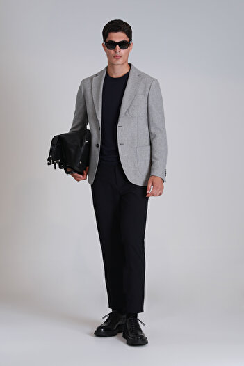 Lufian Daniel Sports Ανδρικό μπουφάν Blazer Slim Fit Ανοιχτό Γκρι