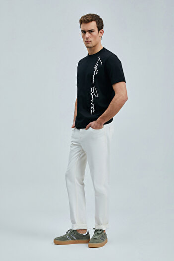 Lufian Justin Modern Graphic T- Shirt Black