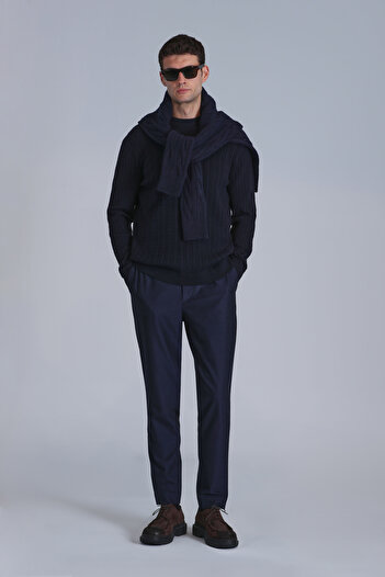 Lufian Rıght Men's Sweater Navy Blue