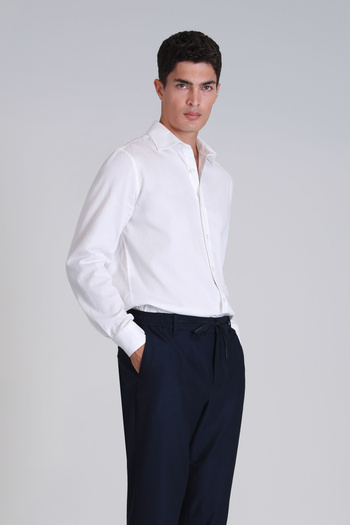 Lufian Ανδρικό πουκάμισο Ferla Basic Slim Fit Λευκό
