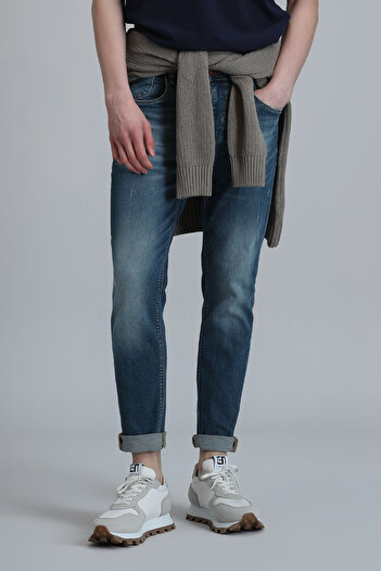 Lufian Pánské kalhoty Joy Smart Jean Slim Fit modré