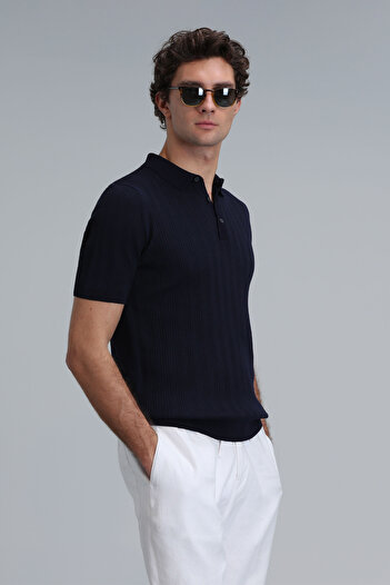 Lufian Marcel Men's Sweater Navy Blue