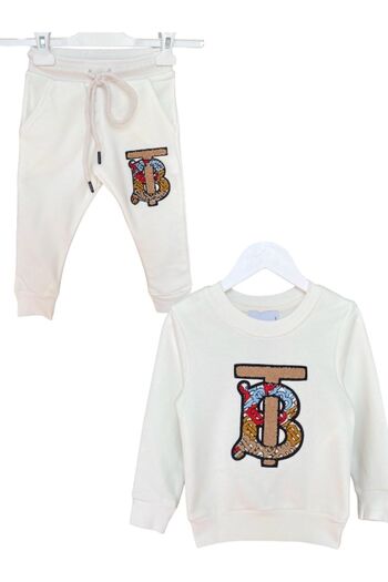 LİTTLE TORTOİSE Boy's Summer Embroidery Embroidered Sweatshirt Set