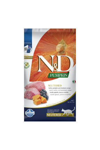 N&D Pumpkin Kuzu Etli Bal Kabaklı ve Yaban Mersinli Tahılsız Kısırlaştırılmış Kedi Maması 5kg