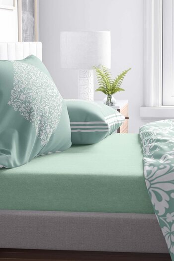 Rivaİstanbul Green Cotton Single Fitted Sheet 100X200