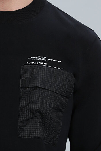 Lufian Eldon Erkek Sweatshirt Siyah