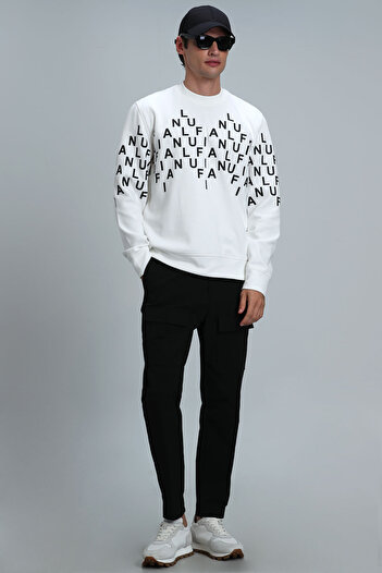 Lufian Ανδρικό φούτερ Rose Off White