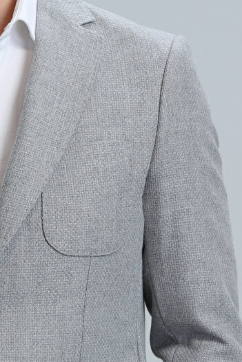 Lufian Gabrıel Spor Erkek Blazer Ceket Slim Fit Gri