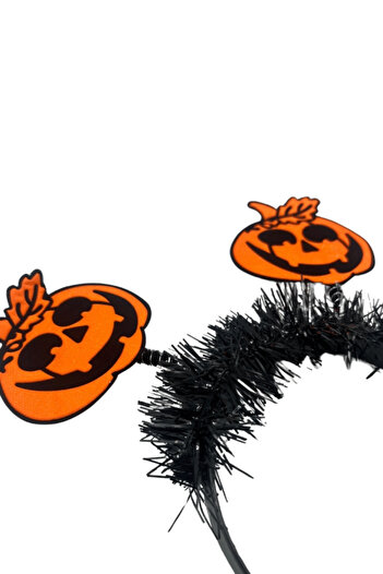 Le Mabelle Black Dangling 2-Piece Pumpkin Figured Halloween Girl's Crown