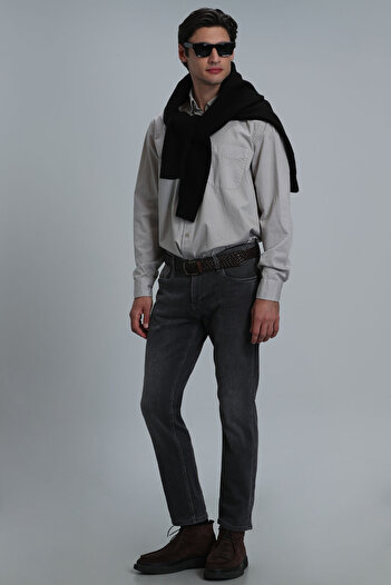 Lufian Mason Smart Jean Erkek Pantolon Regular Fit Koyu Gri