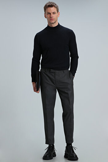 Lufian Port Half Fisherman Men's Sweater Navy Blue