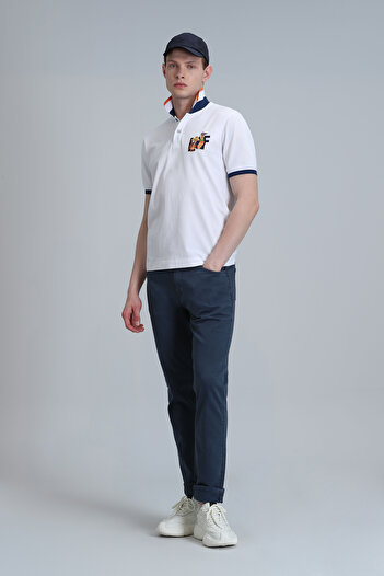 Lufian Helt Sport 5 Pocket Men's Trousers Slim Fit Navy Blue