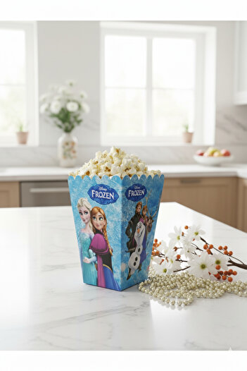 Deniz Party Store Elsa Cardboard Popcorn Corn Chips Box 8 Pieces