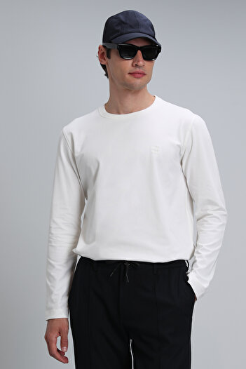 Lufian Merlin Men's Long Sleeve T-Shirt Off White