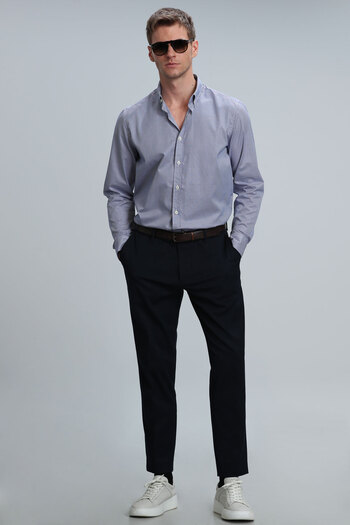 Lufian Ανδρικό πουκάμισο Getz Basic Regular Fit Navy Blue