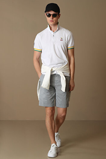 Lufian Ανδρικό σορτς Chino Zegler Sports Slim Fit Grey