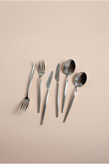 FH finehome Nuora 18 Piece Cutlery Set for 6 Persons Shiny Silver