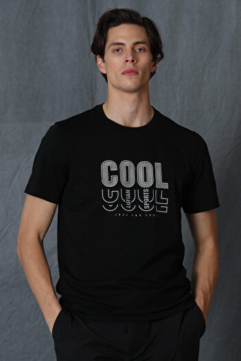 Lufian Μαύρο T-Shirt Maya Modern Graphic