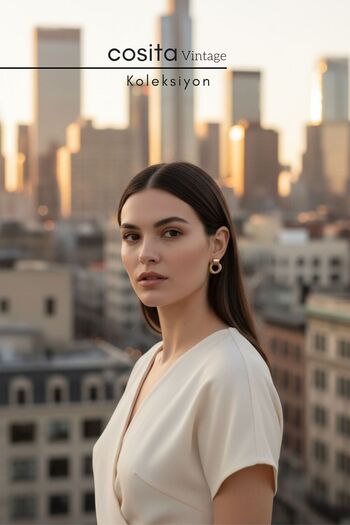COSİTA Gold Metal Multiple Vintage Earrings