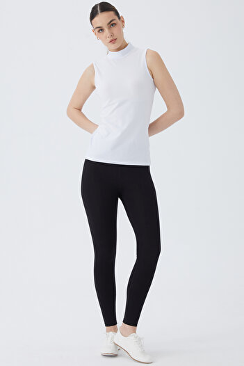Almila Turtleneck Zero Sleeve Women's Body T-Shirt 2045-Cotton Lycra Fitted Body