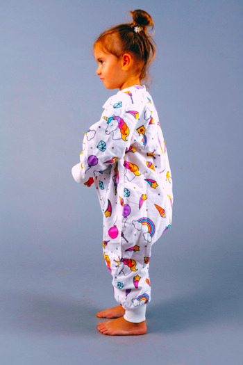 Happystore Elyafsız Organik Kışlık Uzun Kollu Çift Kat %100 Pamuk Pazen Lolipop Çocuk Bebek Uyku Tulumu