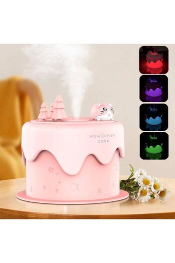 miraza Essential Oil and Aromatherapy Diffuser, 300 ml, RGB Light, Cake Pattern, USB Power, PINK