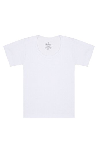 ÖZKAN underwear Özkan 0803 3-Pack Boys' 100% Cotton Ribbed Flexible Comfortable Short Sleeve Wide Collar Undershirt Undershirt