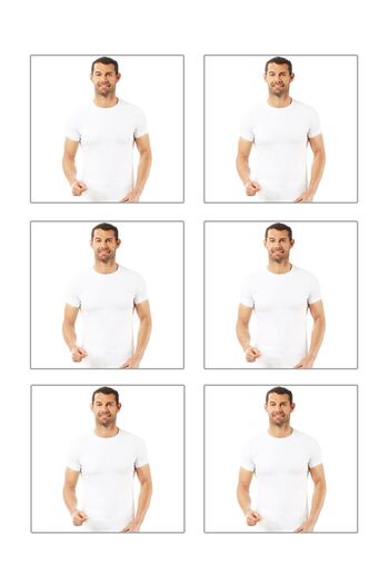 ÖZKAN underwear Özkan 0265 6 Pack Men's Cotton Closed Zero Collar Half Sleeve Undershirt T-Shirt