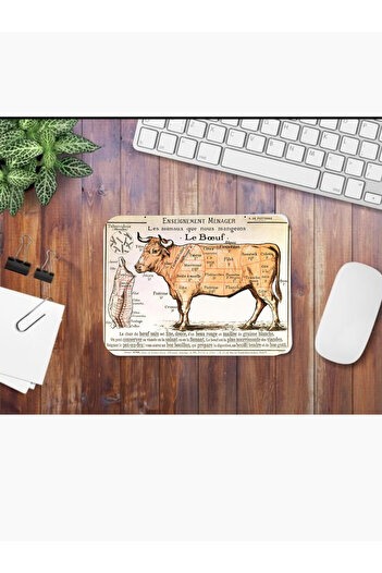Cemira Beef Diagram Tsarım Cow Mousepad Mouse Pad