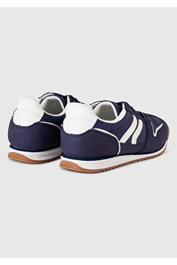 United Colors of Benetton Ανδρικό sneaker με κορδόνια σε μπλε λεβάντα με λεπτομέρεια με λογότυπο στο πλάι