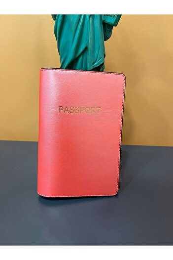 Seyahataksesuar GLOSSY POMEGRANATE FLOWER GENUINE LEATHER PASSPORT CASE