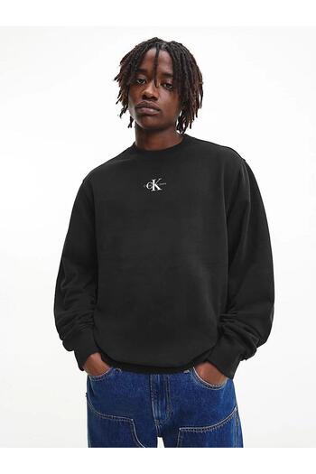 Calvin Klein Men's Micro Monologo Crew Neck Sweatshirt