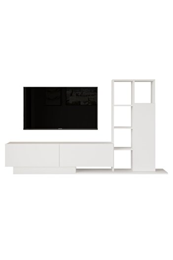 Yurupa Forte Tv Ünitesi Kapaklı Kitaplık Raf Beyaz FOR1-W