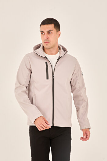 STOCX Men's Hooded Water Resistant Softshell Jacket