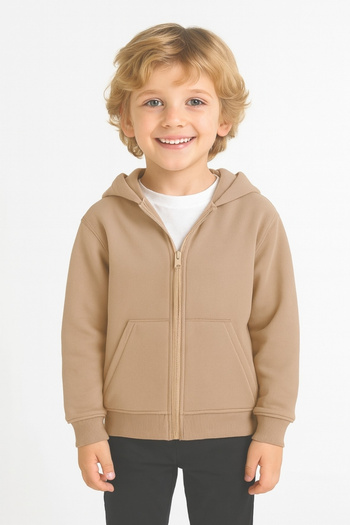 AHENGİM Girls - Boys Basic Zippered Thick 3 Thread Winter School Sweat Ak1815