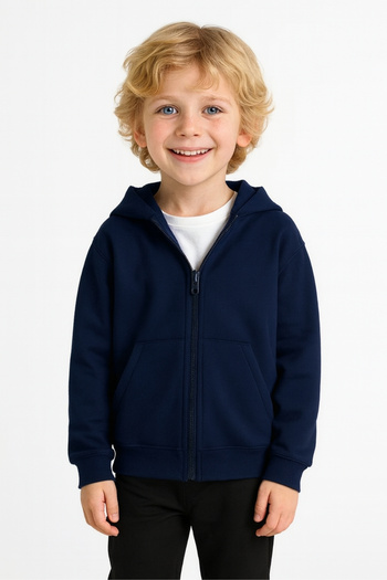 AHENGİM Girls - Boys Basic Zippered Thick 3 Thread Winter School Sweat Ak1815