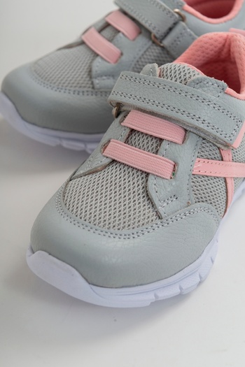 mnpc Unisex Kids Anthracite Leather Orthopedic Supported Sports Shoes
