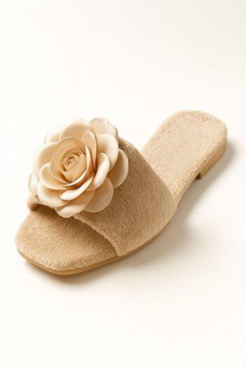 Shoebuo Women's New Season Rose Patterned Home Slippers Dowry Slippers