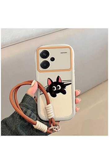 Zebana Xiaomi Redmi Note 13 Pro Plus 5g Compatible Case Hand-Wristed Cat and Puppy Silicone Case