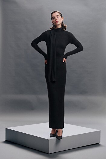 VATKALI Şal yaka maxi elbise - Exclusive Collection