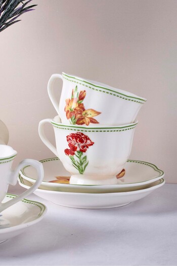 Perotti De Flore 6-Person 12-Piece Porcelain Coffee Set