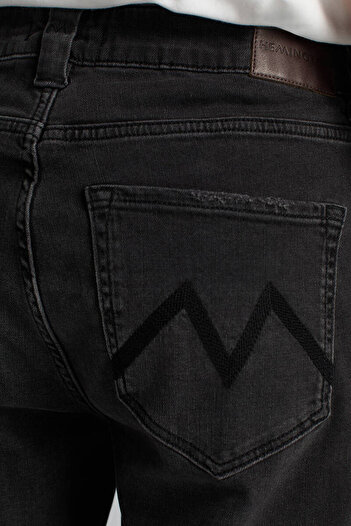 Hemington Saf Pamuk Slim Fit Siyah Denim Pantolon