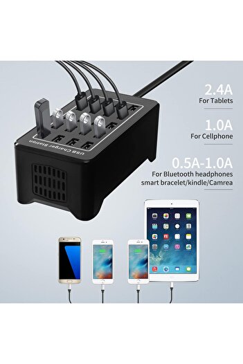 Generic 20 Port USB Charging Station for Multiple Devices | Portable Fast Charging for Cell Phone Digital Ap