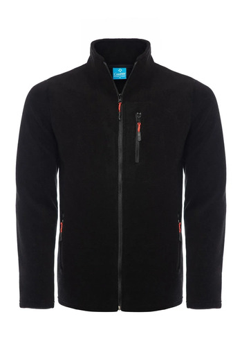 COMBİNE MİCHAİL Μαύρο Χρώμα Full Zipper 3 Pocket Fleece