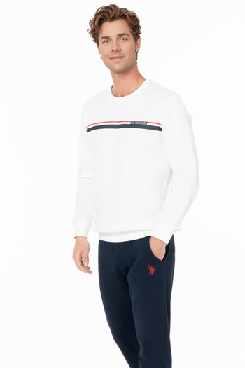 U.S. Polo Assn. Erkek Rahat Kesim Büyük Beden Pamuklu Pijama Takımı - Ekru